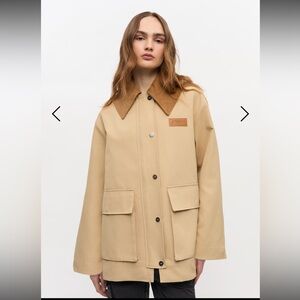 NWT Ganni Camel Twill Midi Jacket Size S/M
